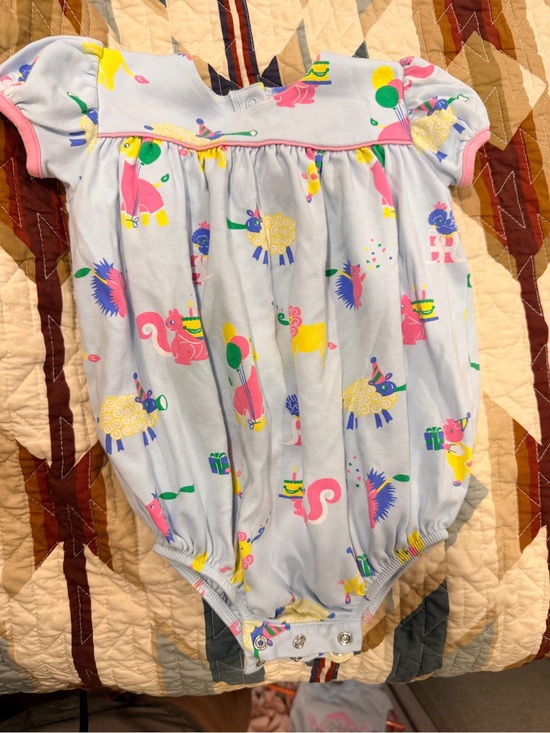 The Beaufort Bonnet Company Other - The Beaufort Bonnet Company Light Blue Animal Print One-Piece